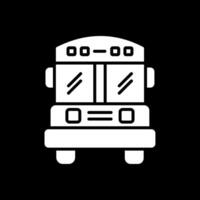 School Bus Glyph Inverted Icon Design vector