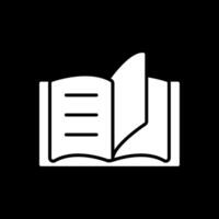 Reading Glyph Inverted Icon Design vector