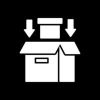 Packing Process Glyph Inverted Icon Design vector