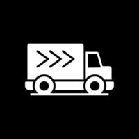 Delivery Truck Glyph Inverted Icon Design vector