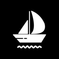 Yacht Glyph Inverted Icon Design vector