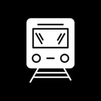 tren glifo invertido icono diseño vector