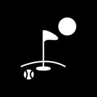 golf glifo invertido icono diseño vector