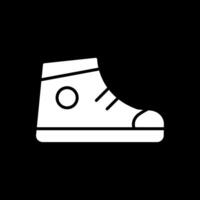 apoyo Zapatos glifo invertido icono diseño vector