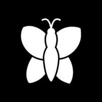 mariposa glifo invertido icono diseño vector