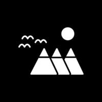 Mountain Glyph Inverted Icon Design vector