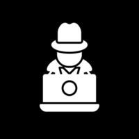 Hacker Glyph Inverted Icon Design vector