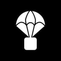 Parachute Glyph Inverted Icon Design vector