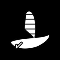 Windsurfing Glyph Inverted Icon Design vector