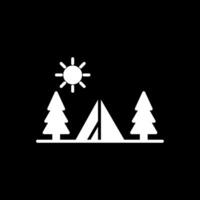 Camping Glyph Inverted Icon Design vector