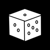 Dice Glyph Inverted Icon Design vector