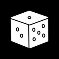 Dice Glyph Inverted Icon Design vector