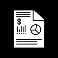 Financial Data Glyph Inverted Icon Design vector