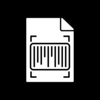 Barcode Glyph Inverted Icon Design vector