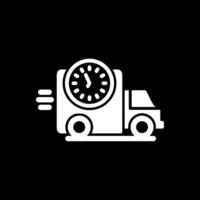 Delivery Time Glyph Inverted Icon Design vector