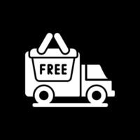 Free Delivery Glyph Inverted Icon Design vector