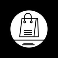 Shopping Bag Glyph Inverted Icon Design vector