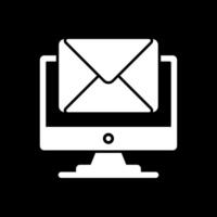 Mail Glyph Inverted Icon Design vector