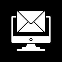 Mail Glyph Inverted Icon Design vector