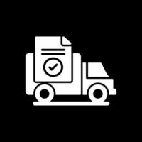 Proof Of Delivery Glyph Inverted Icon Design vector