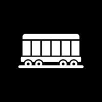 carga tren glifo invertido icono diseño vector