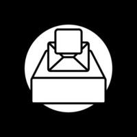 Project Inbox Glyph Inverted Icon Design vector