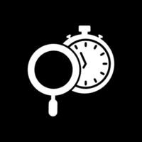 hora rastreo glifo invertido icono diseño vector