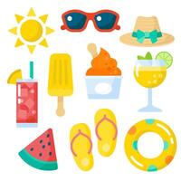 Hot Summer Tropical Beach Clipart for Summertime with Fun Summer Vibes vector