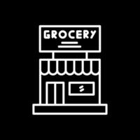 tienda de comestibles Tienda línea invertido icono diseño vector