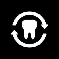 Tooth Glyph Inverted Icon Design vector