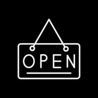 Open Sign Line Inverted Icon Design vector