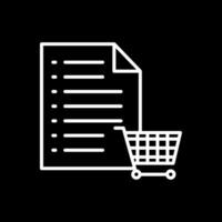 Shopping List Line Inverted Icon Design vector