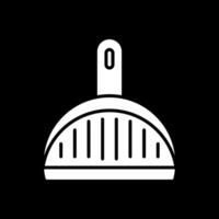 Dustpan Glyph Inverted Icon Design vector