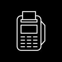 Pos Terminal Line Inverted Icon Design vector