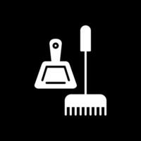Broom Glyph Inverted Icon Design vector