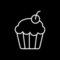 Cupcake Line Inverted Icon Design vector