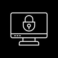 Locked Computer Line Inverted Icon Design vector