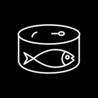 sardinas línea invertido icono diseño vector