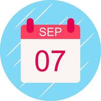 September Flat Circle Icon Design vector