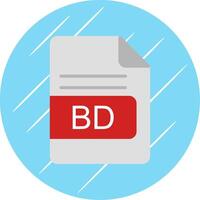 BD File Format Flat Circle Icon Design vector