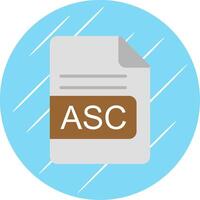ASC File Format Flat Circle Icon Design vector