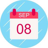 September Flat Circle Icon Design vector