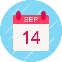 September Flat Circle Icon Design vector