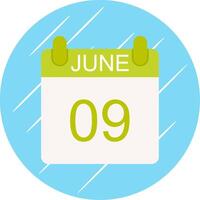 June Flat Circle Icon Design vector