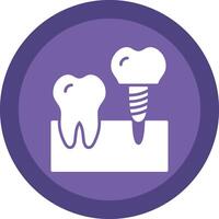 implantes línea sombra circulo icono diseño vector
