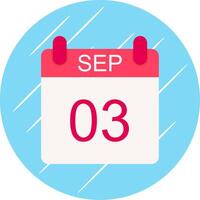 September Flat Circle Icon Design vector