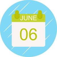 June Flat Circle Icon Design vector