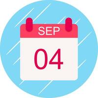 September Flat Circle Icon Design vector