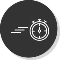 Timer Line Shadow Circle Icon Design vector