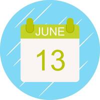 June Flat Circle Icon Design vector